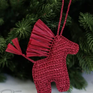Ёлочная игрушка Вязанная лошадка