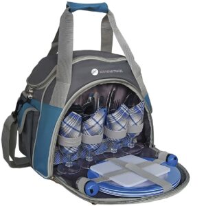 Сумка холодильник с приборами на 4 персоны