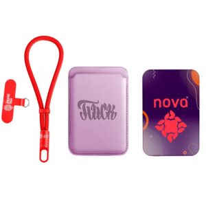 Подарочный набор с повербанком, картхолдером и шнурком для телефона