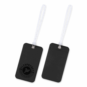Багажная бирка на виниловой петле, цвет черный