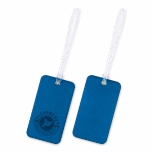 Багажная бирка на виниловой петле, цвет синий