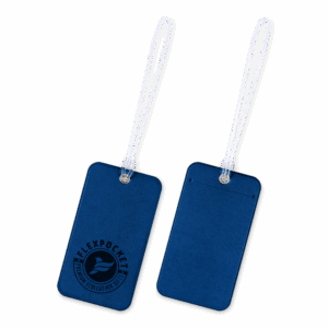 Багажная бирка на виниловой петле, цвет темно-синий