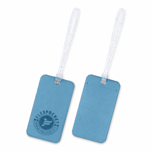 Багажная бирка на виниловой петле, цвет голубой