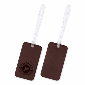 Багажная бирка на виниловой петле, цвет коричневый