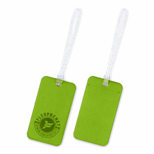 Багажная бирка на виниловой петле, цвет зеленый