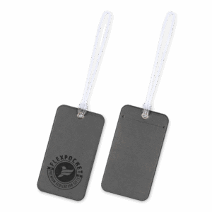 Багажная бирка на виниловой петле, цвет серый