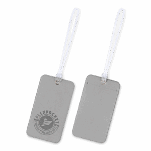 Багажная бирка на виниловой петле, цвет светло-серый