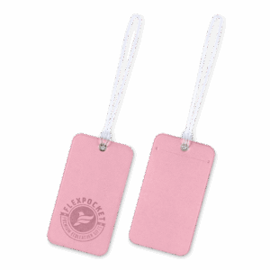 Багажная бирка на виниловой петле, цвет розовый