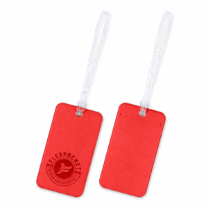 Багажная бирка на виниловой петле, цвет красный