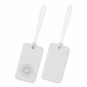 Багажная бирка на виниловой петле, цвет белый