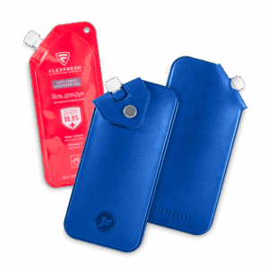 Антисептик-картридж 25мл в чехле из экокожи, цвет синий classic