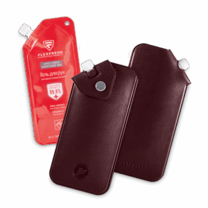 Антисептик-картридж 25мл в чехле из экокожи, цвет коричневый classic