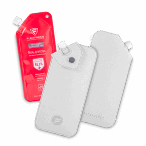 Антисептик-картридж 25мл в чехле из экокожи, цвет белый