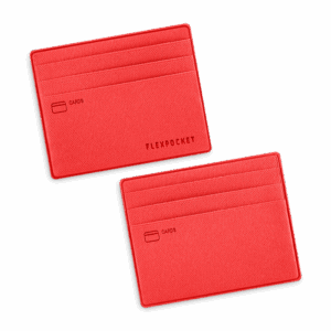 Картхолдер для денег и шести пластиковых карт, цвет красный