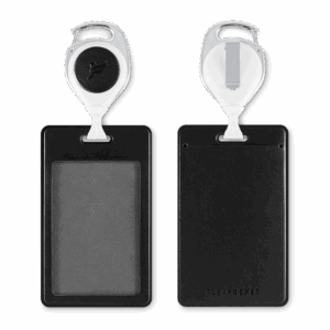 Карман с ретрактором универсальным, цвет черный classic