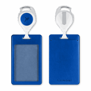 Карман с ретрактором универсальным, цвет синий classic