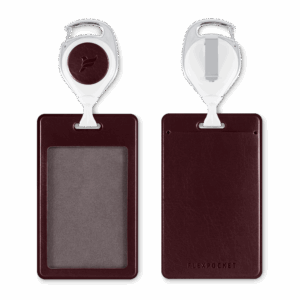 Карман с ретрактором универсальным, цвет коричневый classic