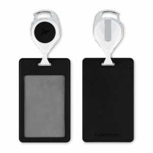 Карман с ретрактором универсальным, цвет черный