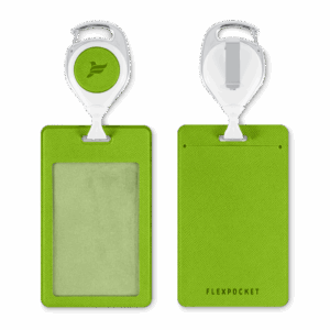 Карман с ретрактором универсальным, цвет зеленый