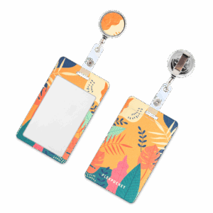 Карман с металлическим ретрактором - вертикальный, полноцветная печать