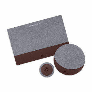 Настольный набор из фетра, цвет коричневый