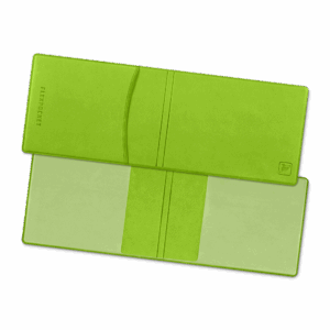 Обложка для удостоверения с карманом, цвет зеленый