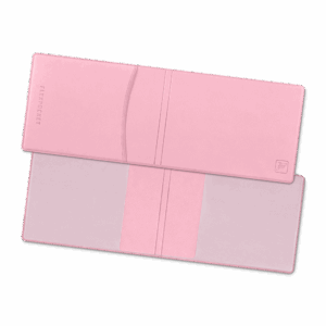 Обложка для удостоверения с карманом, цвет розовый