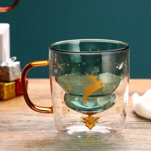 Новогодняя кружка елка с двойными стенками