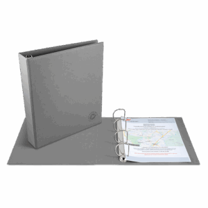 Папка на кольцах, цвет светло-серый