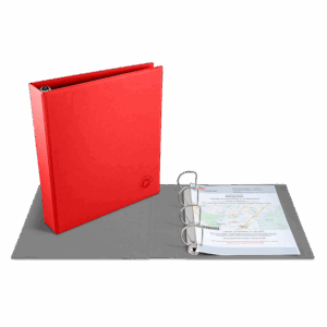 Папка на кольцах, цвет красный