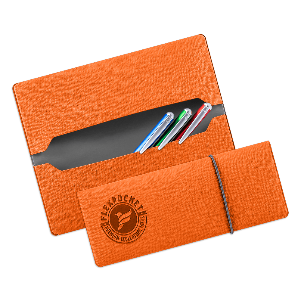 Пенал на резинке, цвет оранжевый