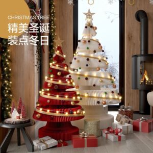 Декоративные новогодние елки из бумаги