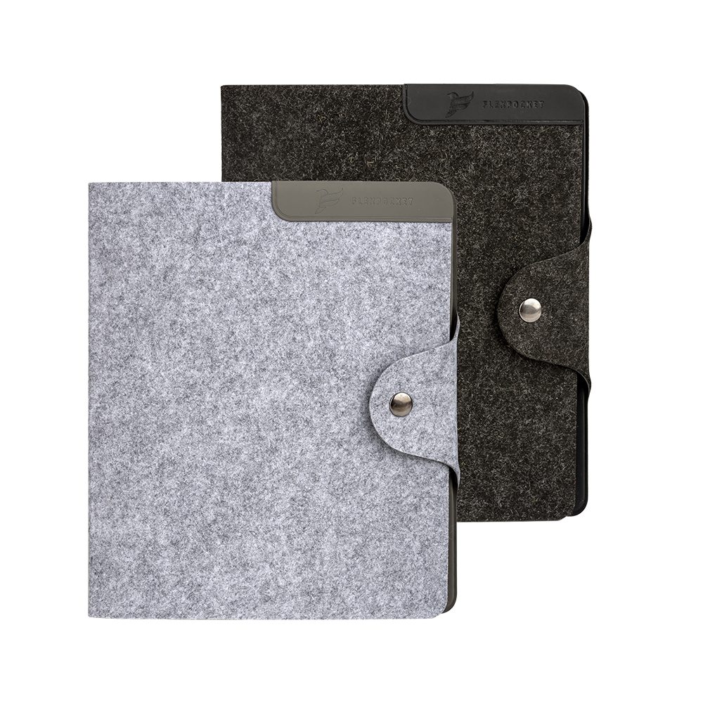 Тетрадь на кольцах из фетра на кнопке