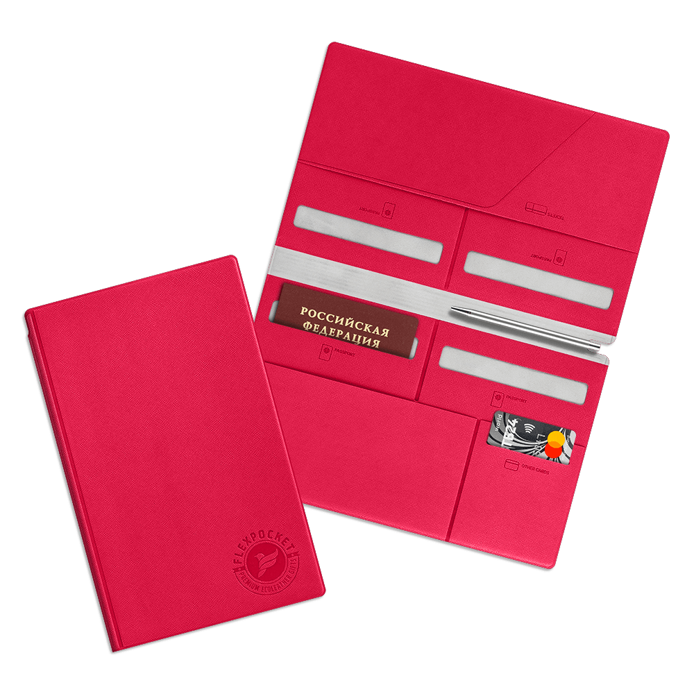 Органайзер для путешественника (семейный), цвет маджента