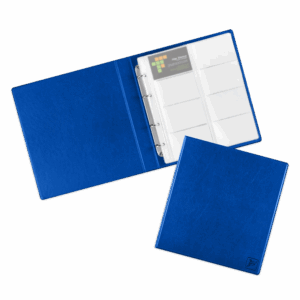 Визитница настольная на кольцах - большая, цвет синий Classic