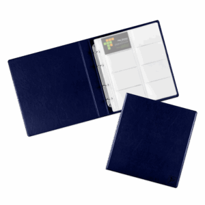 Визитница настольная на кольцах - большая, цвет темно-синий Classic