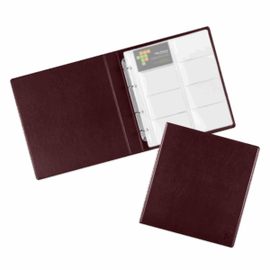 Визитница настольная на кольцах - большая, цвет коричневый Classic