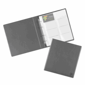 Визитница настольная на кольцах - большая, цвет серый Classic