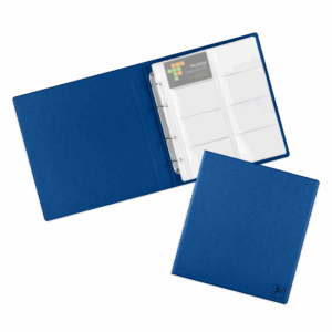 Визитница настольная на кольцах - большая, цвет темно-синий