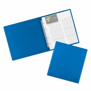Визитница настольная на кольцах - большая, цвет синий