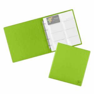 Визитница настольная на кольцах - большая, цвет зеленый