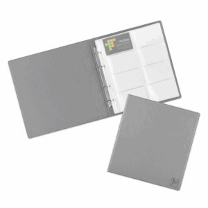 Визитница настольная на кольцах - большая, цвет светло-серый