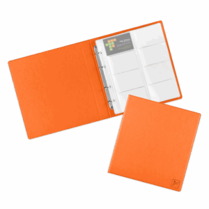 Визитница настольная на кольцах - большая, цвет оранжевый