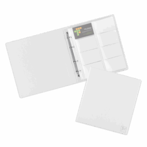 Визитница настольная на кольцах - большая, цвет белый