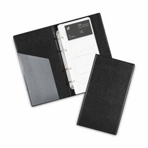 Визитница настольная на кольцах, цвет черный Classic