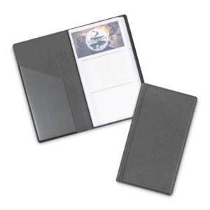 Визитница настольная, цвет серый