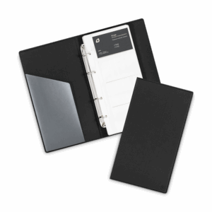 Визитница настольная на кольцах, цвет черный