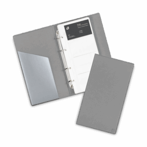Визитница настольная на кольцах, цвет светло-серый
