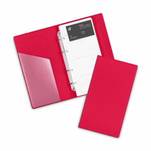 Визитница настольная на кольцах, цвет маджента