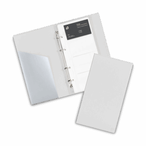 Визитница настольная на кольцах, цвет белый